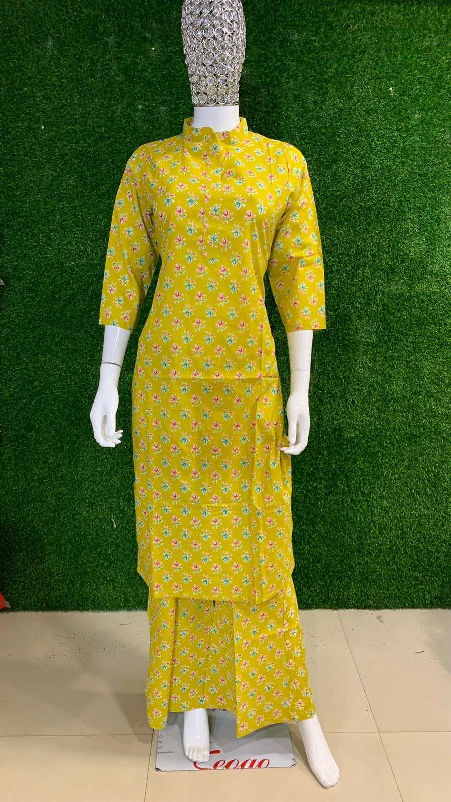 BEMITEX INDIA PRESENT COTTON 60-60 FABRIC LATEST YELLOW READYMADE 2 PIECE COMBO COLLECTION WHOLESALE SHOP IN SURAT